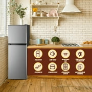 TACOOL 5.0 Cu.Ft Small Refrigerator with Freezer, Mini Fridge with Top Freezer for Apartment, Bedroom, Double Door, Silver