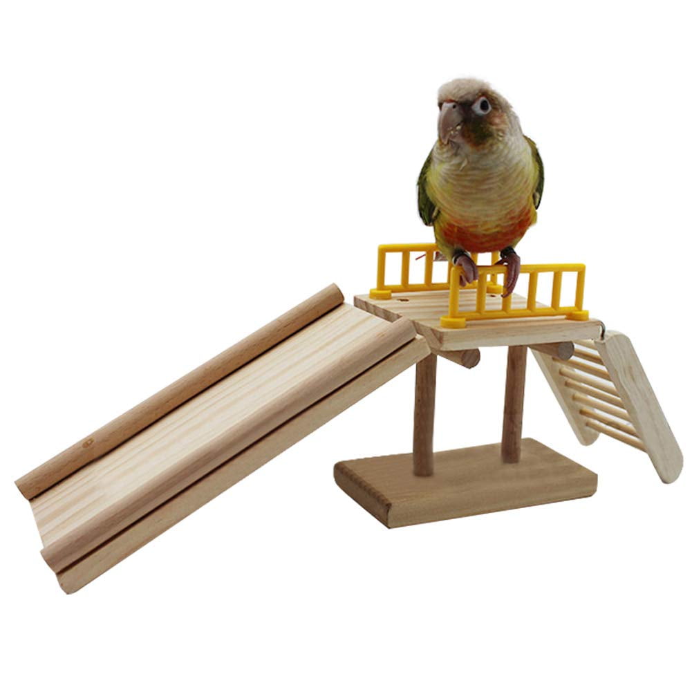 Slide Training Ladder Trick Parrots Toys Intelligence Educational Prop Table Cage Top Foot Toys Bird Toys Birds Perch Platform for Conures Parakeets Cockatiels