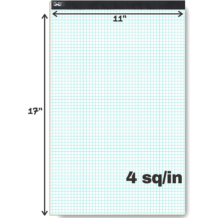  Fainne Large Engineering Graph Paper 22''x17'' Landscape 4 x  4Grid Graph Paper Pad Giant Drafting Pad Sketching Graph Paper for  Engineer Architect Designer Mathematician Draftsman (White and Blue) :  Office