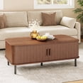 thumbnail image 6 of ROGALIS 47.2" Mid Century Modern Coffee Tables with Storage for Living Room, Rectangle Wood Center Table, Walnut, 6 of 8