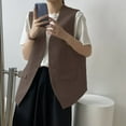thumbnail image 2 of hotojiny Women's Blazer Vest Sleeveless V Neck Button Down Blazer Waistcoat with Pockets Business Casual Dressy Vest Tops, 2 of 6