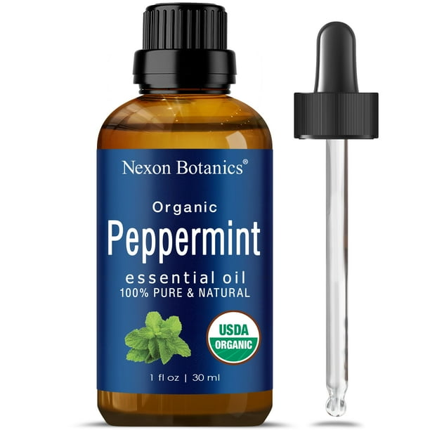 Aceite Esencial De Menta Orgánico 30 Ml - Aceite De Menta 100% Puro Para Difusor - Aceite De Mentol Natural Sin Diluir Para El Cuidado Del Cabello - Aceite De Menta Para El Cuidado De La Piel - Aceite