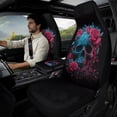 thumbnail image 2 of Xixirimido Automotive Seat Covers for Cars Trucks and SUVs Car Seat Covers for Front Seats with Car Seatbelt Covers & Armrest Box Cover, Set of 5, Roses Floral Gothic Skull, 2 of 8