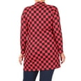 thumbnail image 5 of Women's Plus Size Casual Checkered Printed Long Sleeve Side Pockets Open Cardigan, 5 of 5