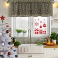 thumbnail image 5 of 2 Pack Sage Green Floral Boho Valances for Windows Bedroom Living Room Window Treatments, Ethnic Tribe Abstract Art Flower Rod Pocket Valance Drapes Short Kitchen Curtains Over Sink 60"x18", 5 of 8