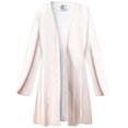 thumbnail image 1 of Women's Medium Petite Maxi Cardigan Straight Rosé Sparkling Slinky Womens Comfy Casual Long Flowy Drape Lightweight Duster Sweater Made in USA, 1 of 4