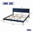 thumbnail image 3 of Caxkun Upholstered Platform King Size Bed Frame with Wingback headboard Wooden Slats Support,Blue Velvet, 3 of 6