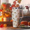 thumbnail image 3 of 40oz Fall Tumbler with Lid & Straw - White Pumpkin Design, Vacuum Insulated, Leak Proof Stainless Steel Coffee Cup, Autumn Farmhouse Gift for Women & Girls, 3 of 6