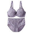 thumbnail image 1 of Conjunto de bragas de sujetador para mujer, sujetador de encaje con aros, ropa interior de cintura alta elástica para uso diario y citas, 1 of 5