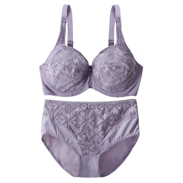 Conjunto de bragas de sujetador para mujer, sujetador de encaje con aros, ropa interior de cintura alta elástica para uso diario y citas
