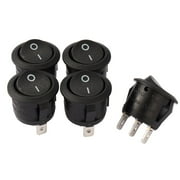 5Pcs AC250V/10A 125V/12A 3P SPDT I/O Round Button Boat Rocker Switch UL Listed