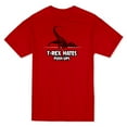 thumbnail image 1 of "T-Rex Hates Push Ups" Funny Quote T-Rex Falling Graphic Men's Red T-shirt, 1 of 1