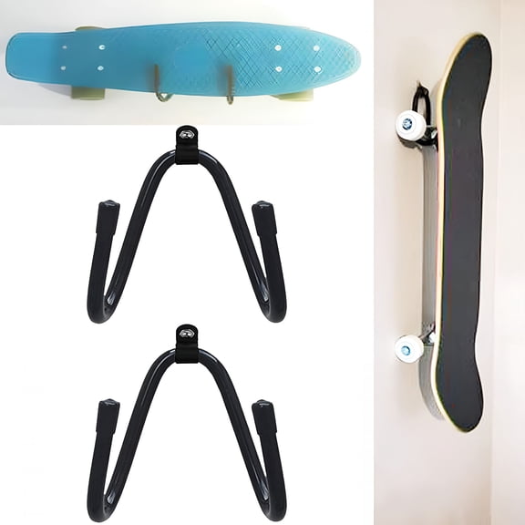 LAMIRO Skateboard 2-Shelf Wall Mount Hanger Rack