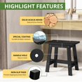 thumbnail image 6 of HYJY Rectangular Acacia Wood Stool, Small Bench Seat, 18 Inch Stool, Wood Bathroom Vanity Bench, Plant Stand Indoor, 350 LBS Load Capacity, 1-Year Manufacturer Warranty (Black), 6 of 8