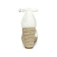 thumbnail image 2 of BLISSFUL STEP Espadrilles à Plateforme à Talons Compensés en Dentelle pour Femmes Sandales Blanches (Taille 8,5), 2 of 6