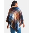 thumbnail image 3 of Time and Tru Women's Plaid Toggle Poncho, Tan/Brown, Sizes S/M-L/XL, 3 of 5