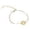 Gold N, variant on Initial Bracelet 1 Gold Plated Stainless Steel Letter Charm Bracelet for Women and Girls Design Name Jewelry