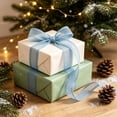 thumbnail image 4 of 359.84"×1.5" Wired Linen-Look Ribbon, Farmhouse Christmas Decor, Christmas Ribbon for Gift Wrapping, Big Bows, Wreath & Bouquet Craft Supplies, Rustic Christmas Ornaments, Akmoler, 4 of 5