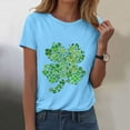 thumbnail image 2 of COMVALUE Funny Cute Shamrock Irish Graphic Tee Top for Women St Patricks Day Shirt (Sky Blue, XXL), 2 of 8