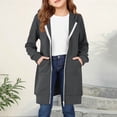 thumbnail image 4 of Mercatoo Zip Up Long 𝗛oodie for Girls Double Zipper Fleece Jacket Tuni𝗰 Sweatshirts Fall Winter Fashion Clothes with Pockets, 4 of 7