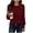 Wine, variant on Lenpel Women's Long Sleeve Tops Trendy Crew Neck Side Button Pleated Textured T Shirts Casual Loose Blouses(Wine,X-Large)