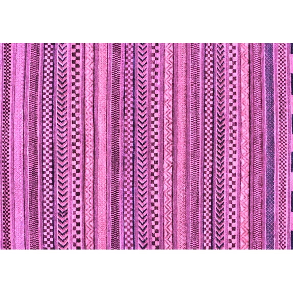 Ahgly Company Indoor Rectangle Oriental Purple Modern Area Rugs, 5' x 8'