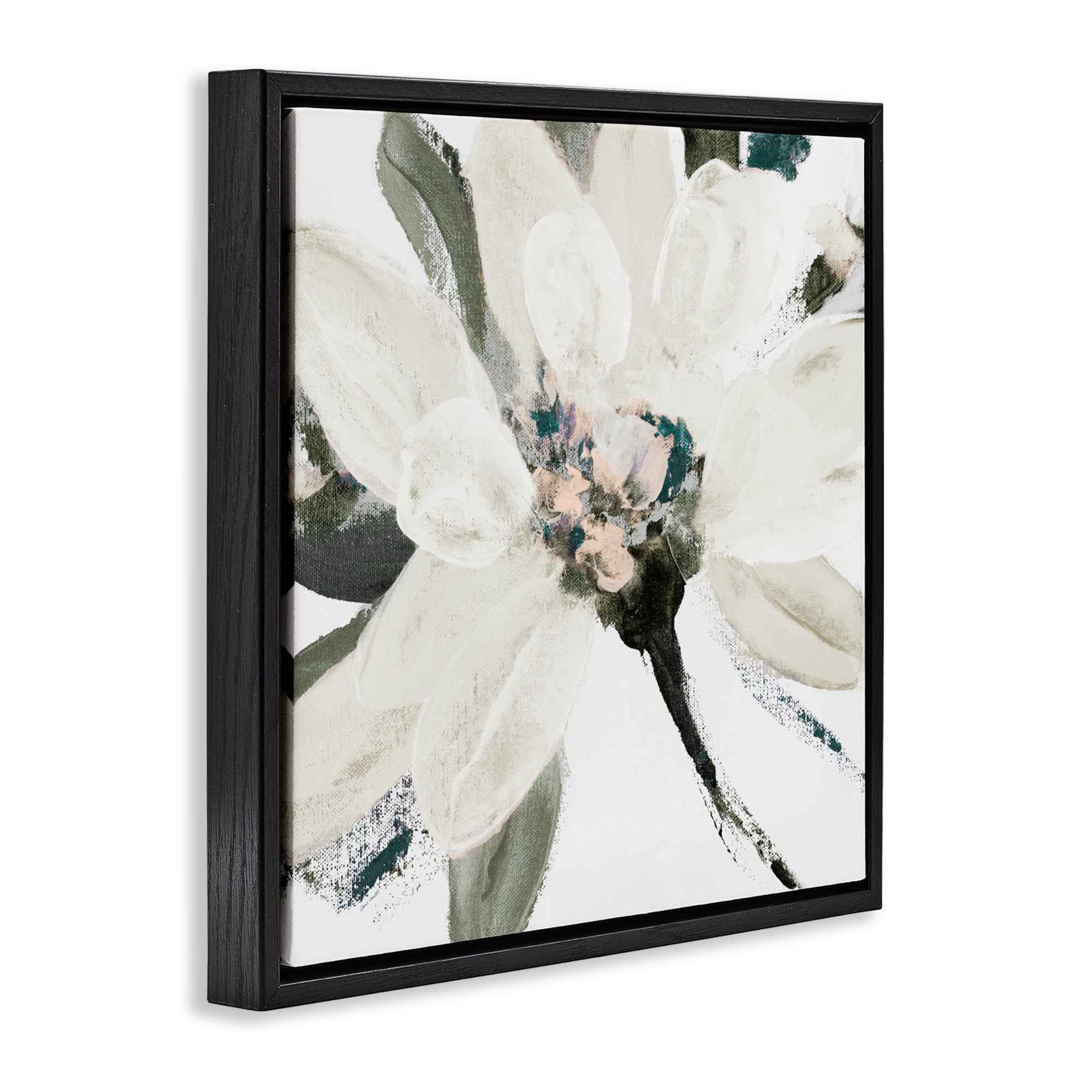 Stupell Industries Naturally Blooming Botanical Black Framed Floater Canvas Wall Art, design by Lanie Loreth