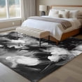 thumbnail image 5 of Black Gray 5x7 Rug for Living Room Sofa and Coffee Table Layout, Abstract Modern Polypropylene Pigment Taxture Retro Washable Non Slip Rectangle Area Rug, 5 of 9