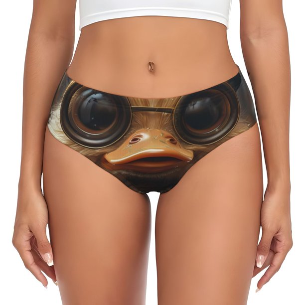 Balery Vintage Gentleman Duck Ropa Interior de Algodón para Mujer con Dibujo – Braguitas Cómodas y Elásticas, Estilo Clásico-X-Large