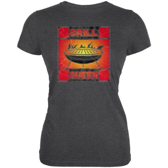 Grill Queen Juniors Soft T Shirt Deep Heather SM
