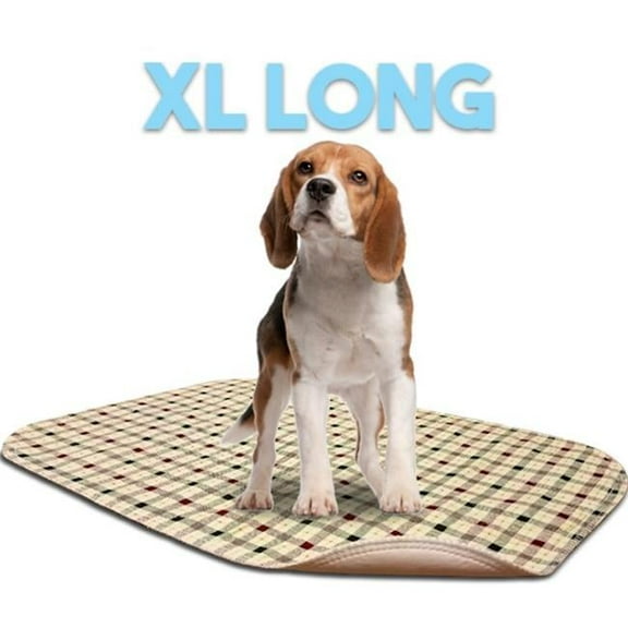 Lennypads 2436LPT 24 x 36 in. Extra Large Washable Pet Pad - Tan Plaid