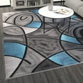 thumbnail image 3 of Masada Rugs Modern Contemporary Area Rug, Blue Grey Black (8 Feet X 10 Feet), 3 of 7
