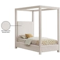thumbnail image 4 of Bowery Hill Contemporary Cream Linen Textured Fabric Twin Bed, 4 of 9