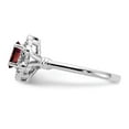 thumbnail image 4 of Sterling Silver Rhodium-plated Garnet & Diamond Ring, 4 of 6