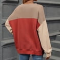 thumbnail image 7 of ATOYSOY Women's Casual Cotton Shirts Loose Tops Long Sleeve Tees Fall Winter Color Block Pullover Workout Fashion Crew Neck Sweatshirts Outwear Retro Red XL, 7 of 7