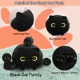 thumbnail image 3 of Peluche SQEQE con forma de gato negro con 4 lindos cojines para bebés, regalo para niños, 3 of 9