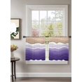 thumbnail image 2 of Sheer Curtains 54 Inch Length 2 Panels Set for Kitchen, Purple Ombre Stripe Semi Sheer Curtains for Windows, Abstract Summer Beach Coastal Voile Window Treatments Rod Pocket Curtain, 2 of 7