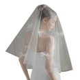 thumbnail image 1 of White Tulle Bridal Veil with Bowknot Designs Single Layer Bride Veil for Wedding Ceremony and Engagement Parties, 1 of 4