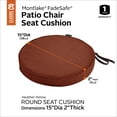 thumbnail image 3 of Classic Accessories Montlake FadeSafe Round Patio Dining Seat Cushion - 2" Thick - Heavy Duty Outdoor Patio Cushion with Water Resistant Backing, Heather Henna Red, 15"DIA x 2"T (62-002-HHENNA-EC), 3 of 26