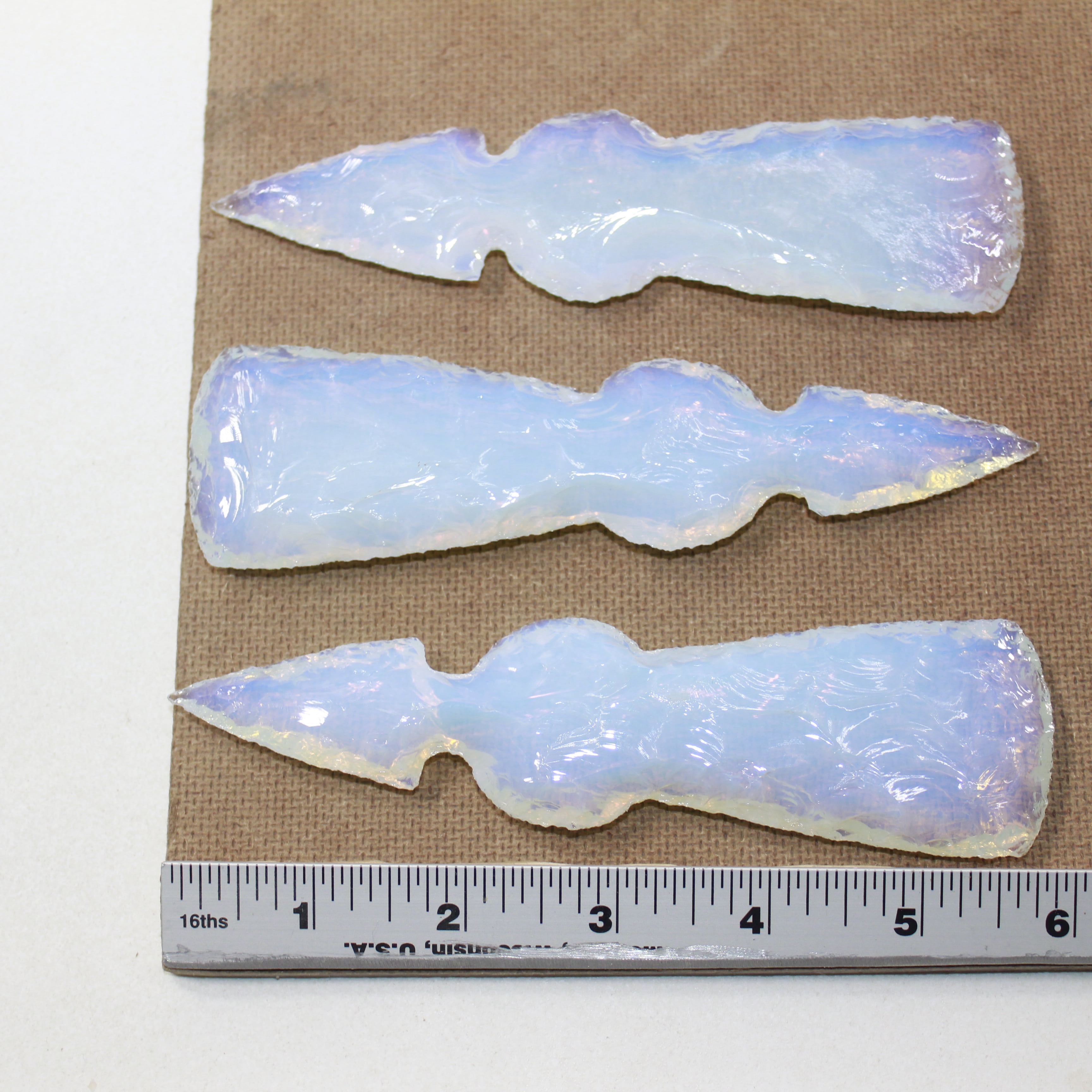 3 Opalite Ornamental Tomahawk Heads #1024  Ax Axe Hatchet