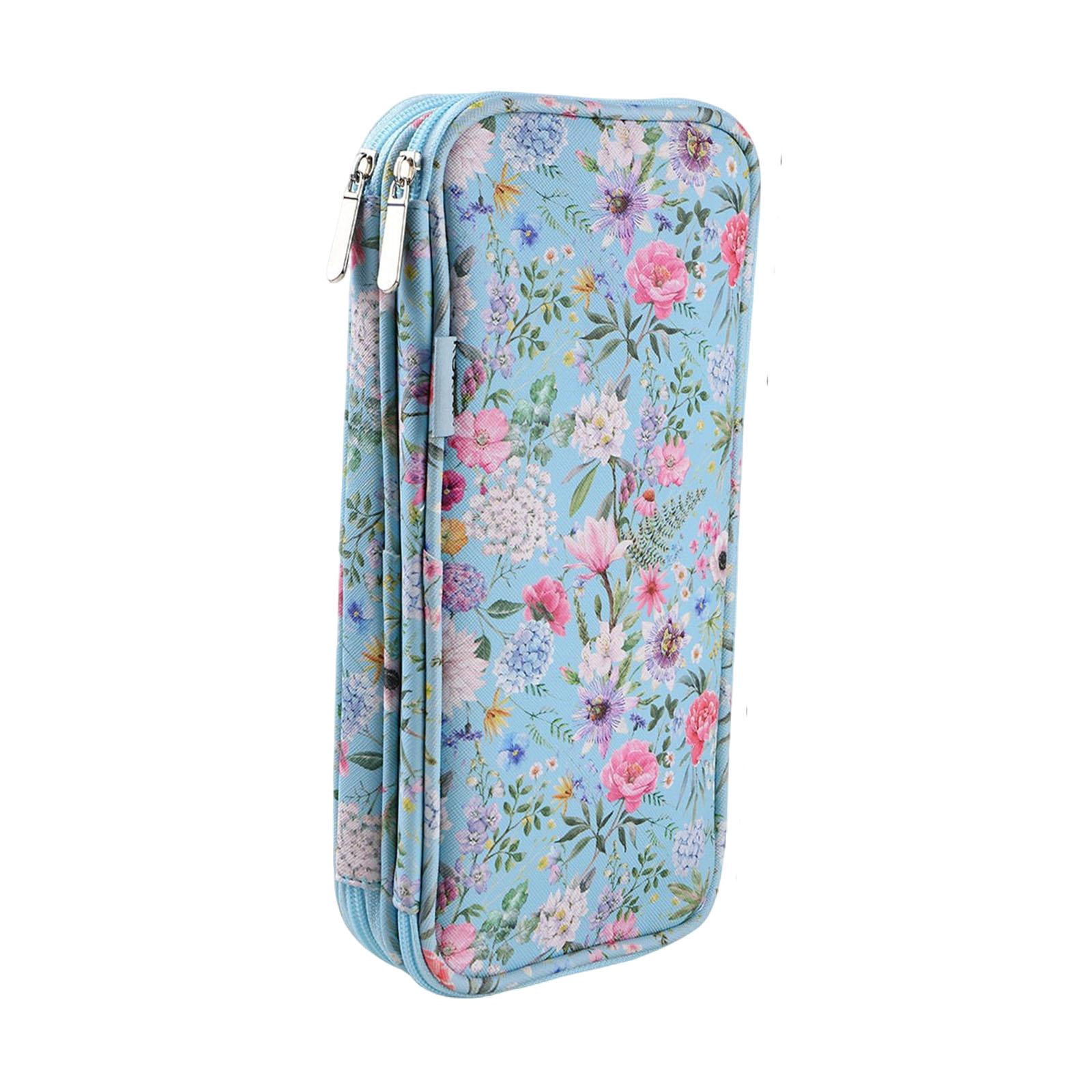 HOMYL Crochet Hook Case, Knitting Bag, Sewing Accessory Organizer, Waterproof, Easy to Blue