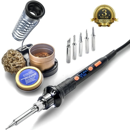 

The Remarkable Triple LED Illuminating X-Tronic 1010-PRO-ST - 65 Watt Soldering Iron - 5 Extra Solder Tips 0-99 Min Sleep Func Digital Correction Func C/F Conversion Brass Sponge w/Cleaning Flux