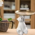 thumbnail image 1 of Bandeja de almacenamiento de Estatua de oso blanco accesorio decorativo nórdico Wdftyju para guardar estatuillas mesa de sala de estar soporte para aperitivos y llaves decoración artístic, 1 of 6