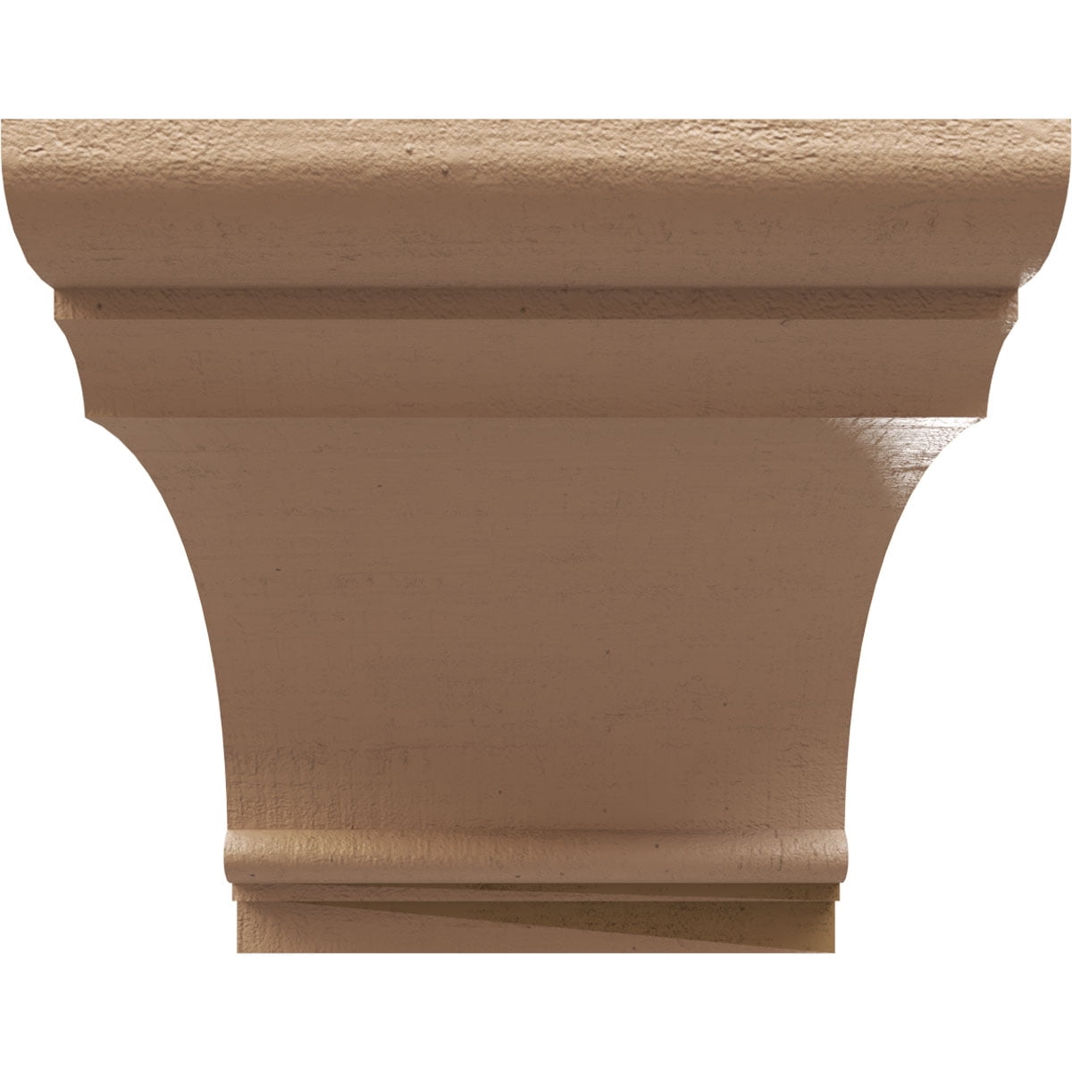 4"W x 8"D x 4"H Wide Hughes Rough Cedar Woodgrain TimberThane Corbel, Primed Tan