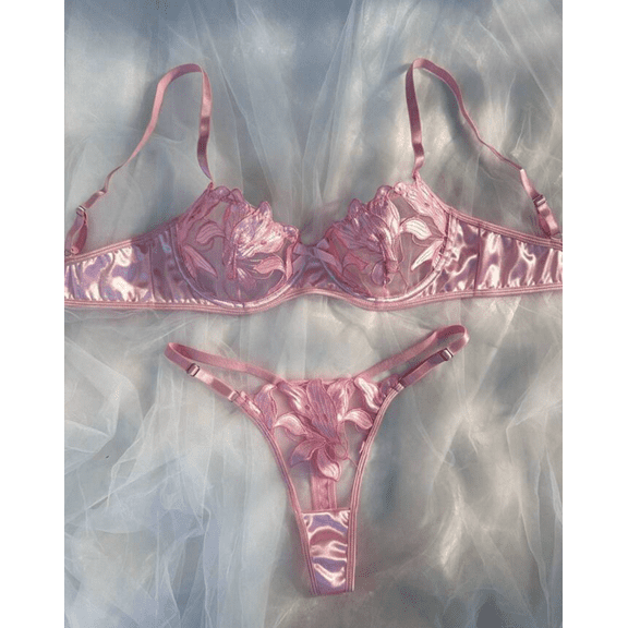 Soft Pink Silk Lingerie Set