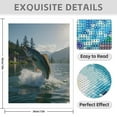 thumbnail image 3 of Diamond Art Kit for Adults, Jumping Fish Lake Mountain Scenery Diamond Painting for Adults Beginners, DIY Diamond Art Painting Kits, 5D Diamond Painting Crafts for Home Decor 12x16 Frameless, 3 of 7