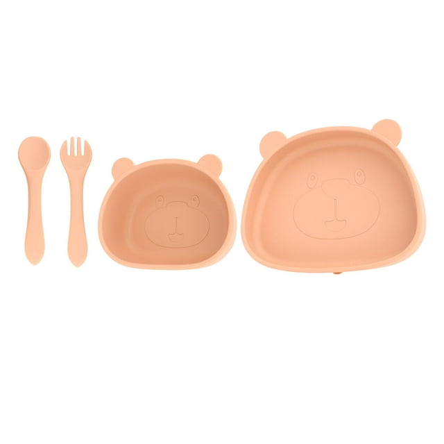 4pcs Kids Dinnerware Set Toddler Utensils And Toddler Plates Panda Shape Plate