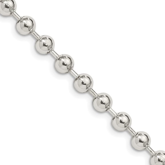 Diamond2Deal Mother's Day Gift 925 Sterling Silver 5mm Beaded Chain Necklace for Women 16"