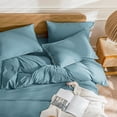 thumbnail image 2 of Cotton Duvet Cover Queen Size Pinstriped Comforter Cover with Button Washed Cotton Breathable Soft Solid Bedding Set Duvet Cover ×in & Pillowcases (NO Comforter), 2 of 9