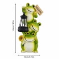 thumbnail image 3 of Yard Art Outdoor and Garden, Frog Garden Decor, Outdoor Solar Lantern, Solar Garden Light, 8X4 Inch Whimsical Stacked Frog Figurine Ornament with Welcome Sign and Sunflower, 3 of 6